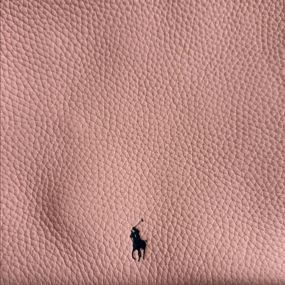 Ralph Lauren Blush Pink Pebbled Leather Crossbody with Black Polo Logo - Picture 1 of 5